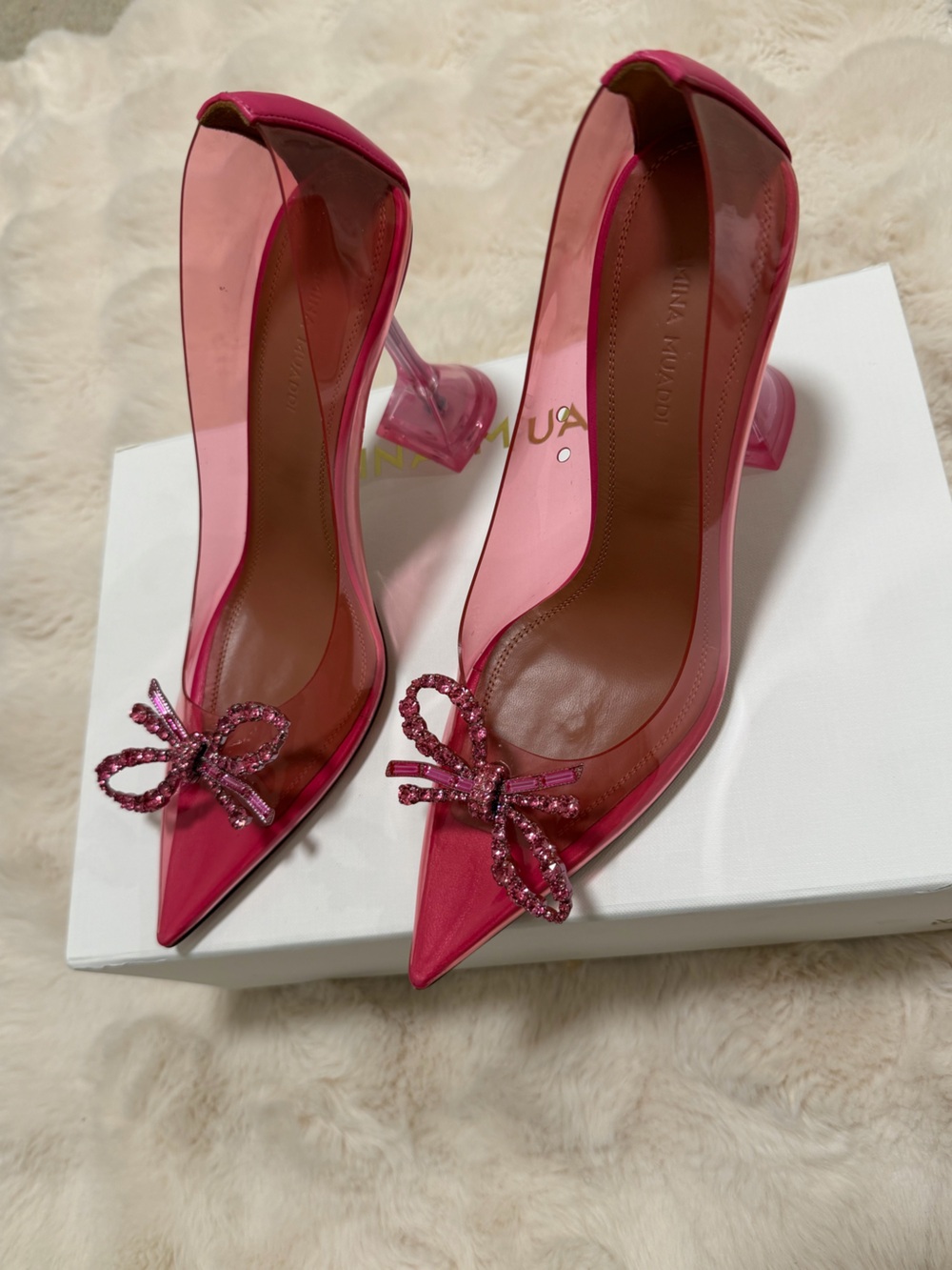 Amina Muaddi Rosie crystal-embellished pvc